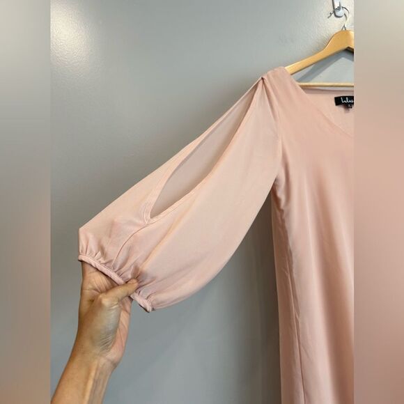 Lulu’s Shifting Dears Peach Long Sleeve Dress - Picture 7 of 12